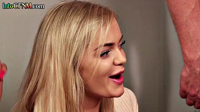 Horny cougar pleasing old DILF