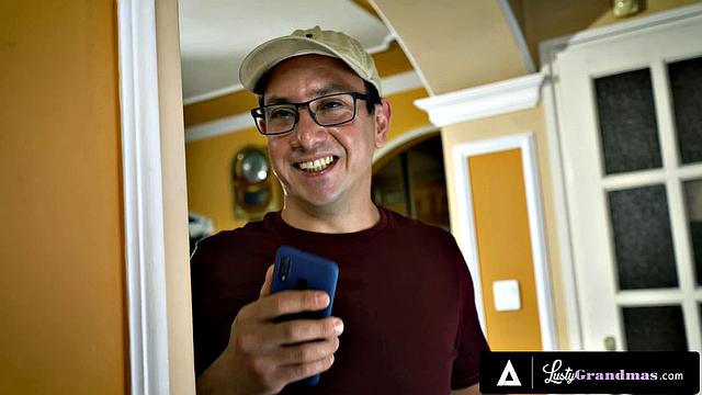 LUSTY GRANDMAS - Horny Granny Marsha Seduces Delivery Stud for Fuck