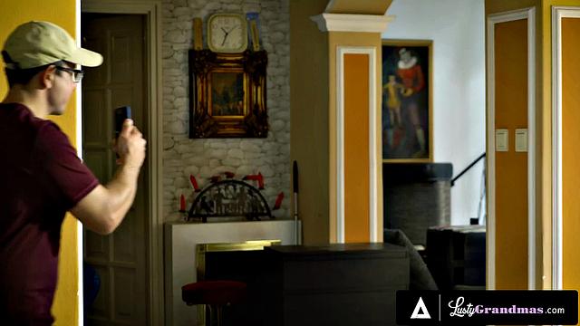 LUSTY GRANDMAS - Horny Granny Marsha Seduces Delivery Stud for Fuck