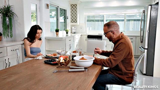 College Girl Gets Anal Dildo For Dinner