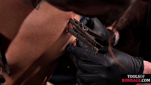 Mouthgagged naughty babe spanked