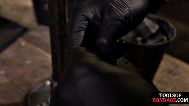 Mouthgagged naughty babe spanked