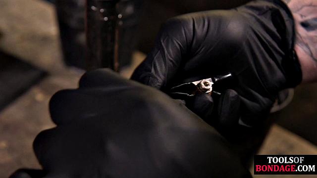 Mouthgagged naughty babe spanked