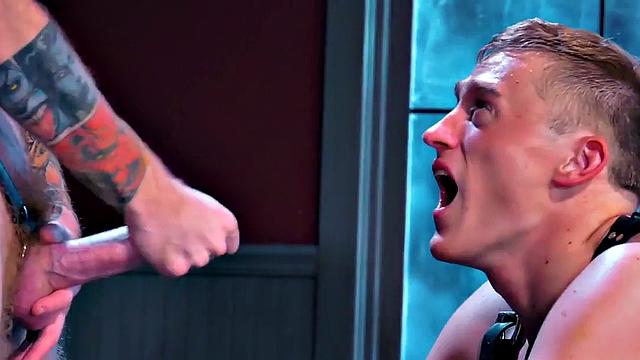 Athletic bottoms fisted by stud after blowjob