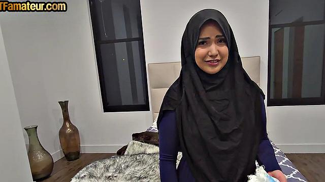 POV hijab arab rides cock