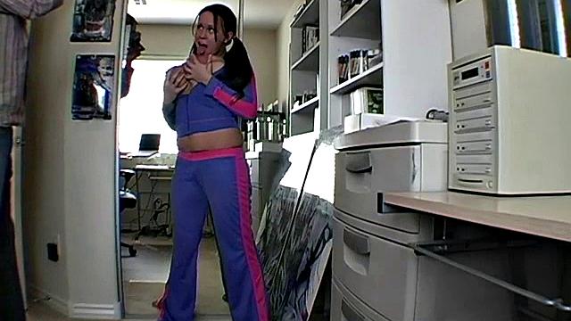 Busty brunette fondles herself