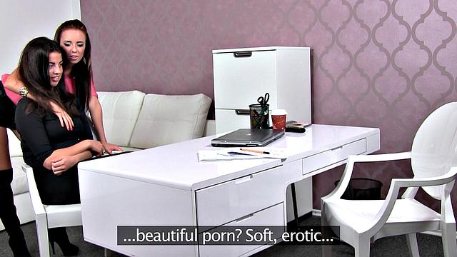 Russian student with tattoos and piercings gets wet for agent's pussy