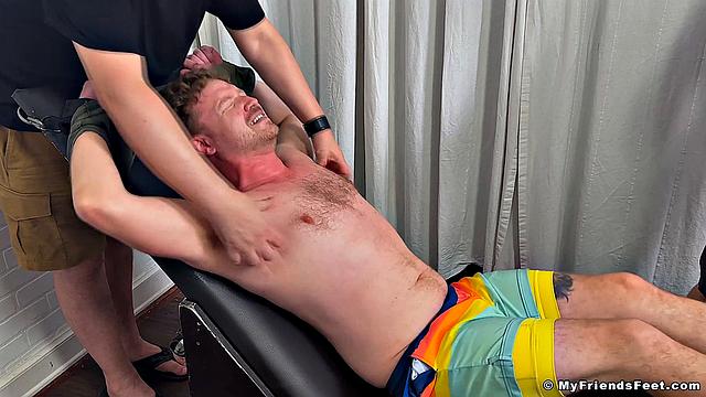 Russ laughs his ass off as he gets a tickling session he won't forget