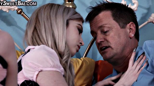 Skinny college uniform 21yo fucked in pussy and throat