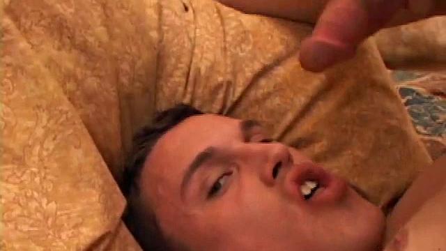 We look in on Camden DeMarko as he gets naked on his bed and works up a stiff one. Camden strokes his cock, giving us a hot show, and then flips his legs over his head to pump a warm cum load onto his face.