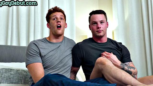 Amateur ginger stud fucked by top rimming jock