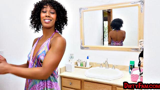 Cute ebony shared by 2 BBC friends