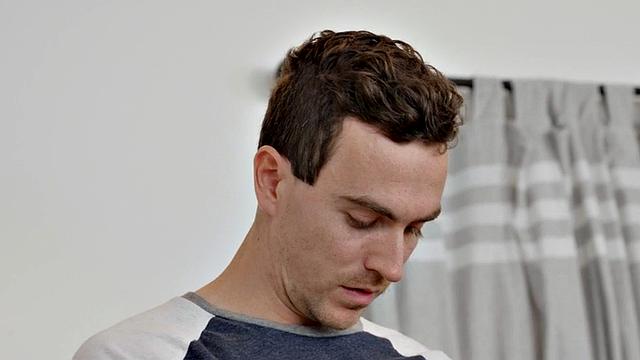 Amateur eager jock wanking his cock solo before cumshot