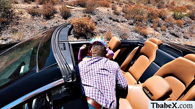 Stopping for a minute to bang this hot TS hitchhiker