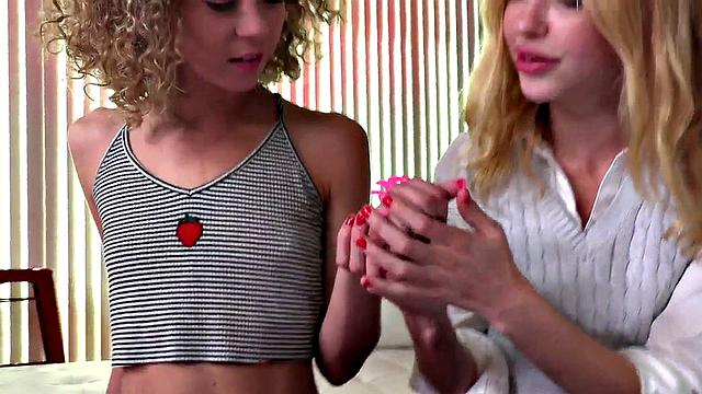 Smallboobs chick instructed while tugging hard shaft in POV