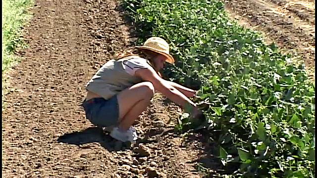 Petite blonde fingers tight pussy