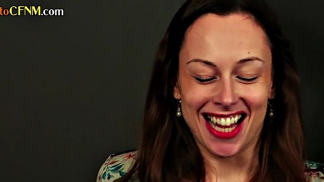 CFNM MILFs tugging cock in 3-way before letting him cum