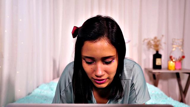 Latina teen drenched in cumshot