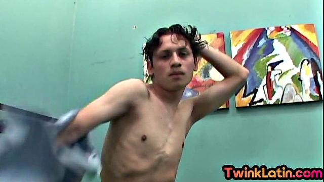 21yo amateur twink fingers ass and jerks cock at home