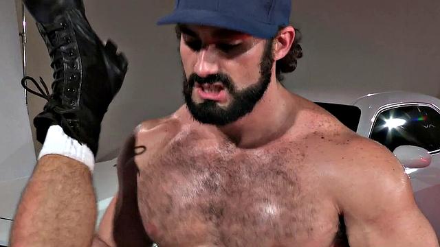 RagingStallion - Burly Greasemonkey Drills Jock