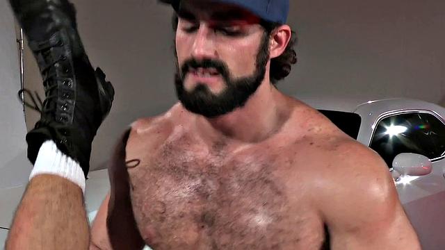 RagingStallion - Burly Greasemonkey Drills Jock