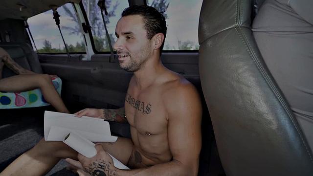 Pulled straight amateur fucks ass in public van outdoor