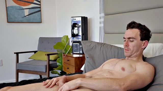 Amateur jock wanks his hard cock eager for cum