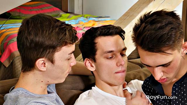 Andy Ford, Darin Boswell, and Nick Danner share a hot threesome