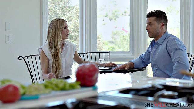 Aiden Ashley fucks her chef for her Anniversary