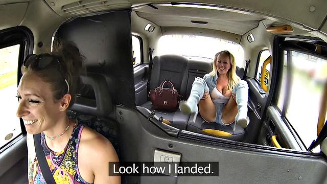 Watch these tattooed lesbians get nasty in a taxi cab
