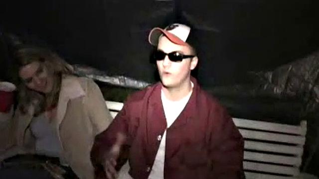 College teen flashes her tits