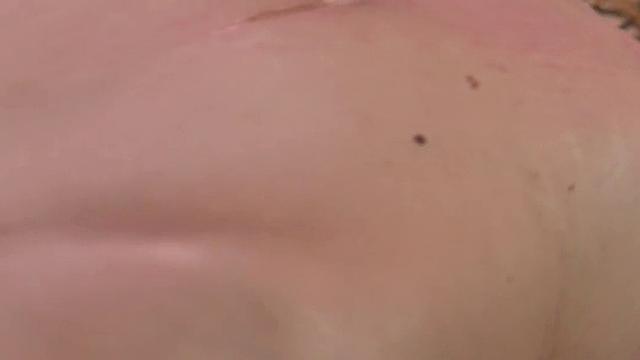 Whipped sub gets toyed by master with dildo stick