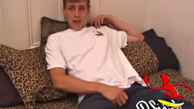 Skylerr is horny and wants to jerk off to a straight porn video. He works himself through his pants, and then pulls out his huge cock. Skylerr shows us his butthole, tastes some of his precum and then pops a messy nut which he licks clean.