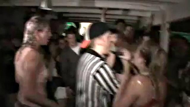 Jello party coed wrestle in voyeur party scene