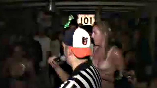 Jello party coed wrestle in voyeur party scene