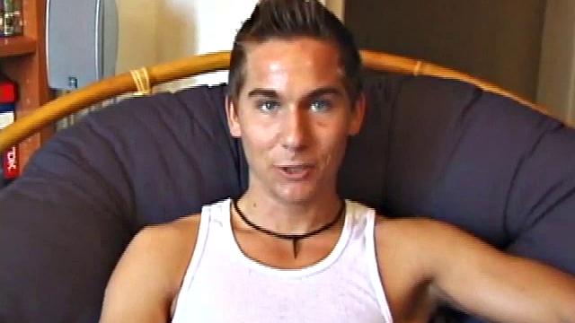 Young amateur Brock strips down in a porn video and strokes his hard cock, edging himself until he explodes an amazing cum load onto his face and chest.