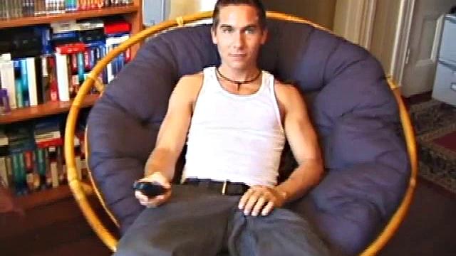 Young amateur Brock strips down in a porn video and strokes his hard cock, edging himself until he explodes an amazing cum load onto his face and chest.