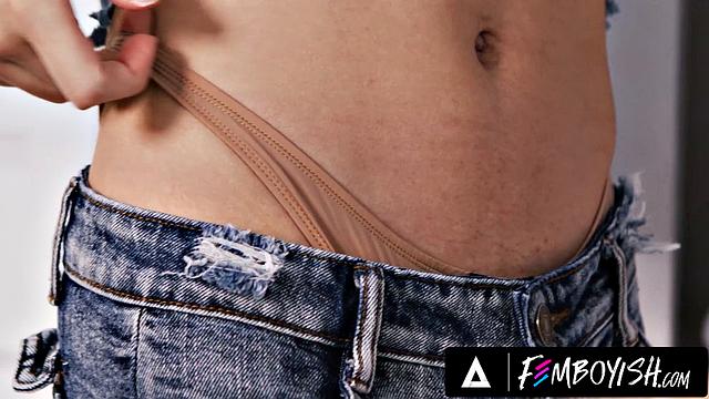 FEMBOYISH - Cute Femboy Troy River Gets Spitroasted By Harrison Feels & Shawn Rhimes