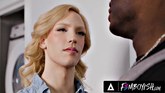 FEMBOYISH - Cute Femboy Troy River Gets Spitroasted By Harrison Feels & Shawn Rhimes