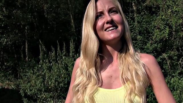 Petite blonde with tight pussy loves a big cock