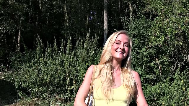 Petite blonde with tight pussy loves a big cock