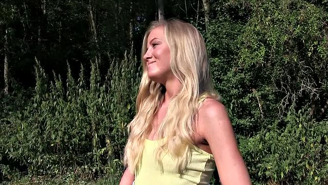 Petite blonde with tight pussy loves a big cock