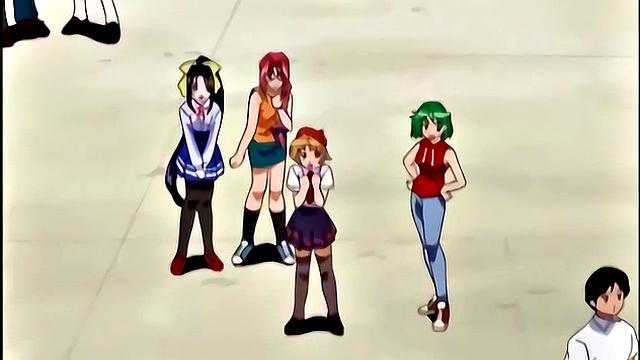 Horny Japanese anime teens showing off sexy bodies