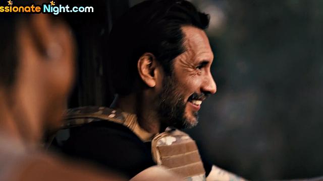 Big-titted soldiers deepthroat and get pussy-rammed in 3way