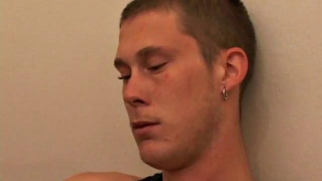 Horny Brent quickly strips down and begins some serious stroking. In thr meantime Lucky is in another room beating his meat. Brent works long and hard and finally squeezes out a nice load, while Lucky is on the other side of the wall.
