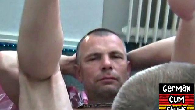 Fisted amateur German gays love 3some fisting and deep BJ