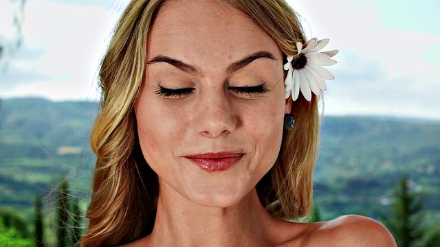 Watch Nancy, the naughty chick, tease her trimmed pussy in public with a thong