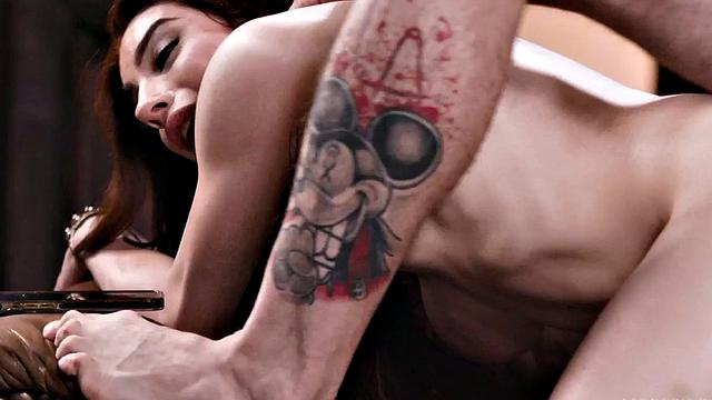 Redhead slut fucked by big dick in wet pussy