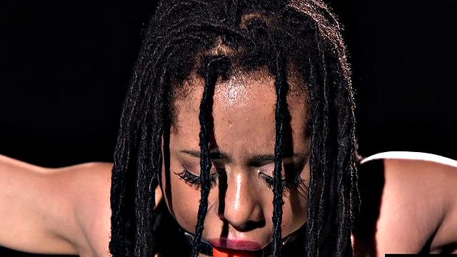 Ebony sub fingered and analfucked