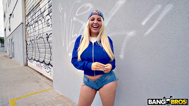 Naked Blonde In The Street